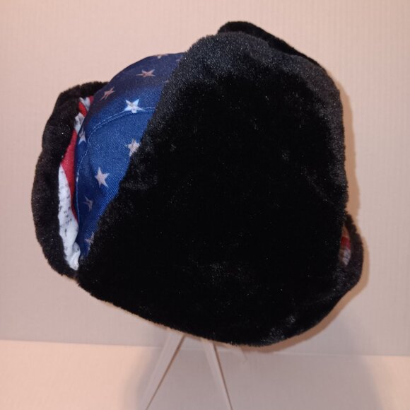 SA COMPANY FAUX FUR AMERICAN FLAG TRAPPER HAT - Picture 6 of 15